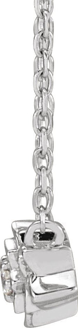 Platinum Round Natural Diamond Flower Necklace - view 2