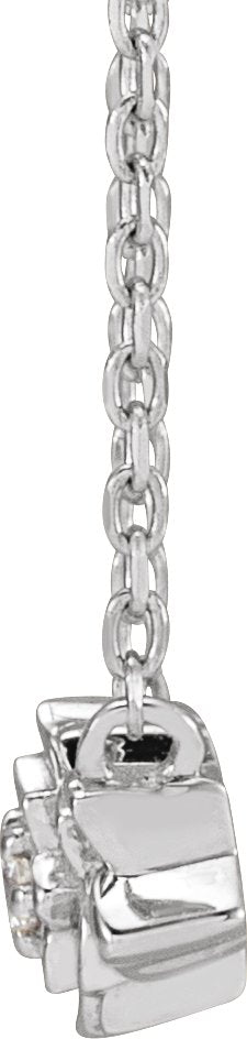 14K Gold Round Natural Diamond Flower Necklace – 0.015 CTW - White Gold - view 2