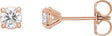14K Gold Lab-Grown Diamond Round 4-Prong Cocktail-Style Claw Stud Earrings - Rose Gold