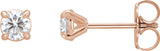 14K Gold Lab-Grown Diamond Round 4-Prong Cocktail-Style Claw Stud Earrings - Rose Gold