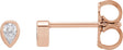 14K Gold Natural Diamond Pear Bezel-Set Stud Earrings – 3x2mm - Rose Gold