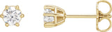 14K Gold Lab-Grown Diamond Round 6-Prong Stud Earrings - Yellow Gold