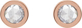 14K Gold Natural Diamond Round Bezel-Set Rose-Cut Stud Earrings - Rose Gold - view 2