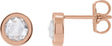 14K Gold Lab-Grown Moissanite Round Bezel-Set Rose-Cut Stud Earrings - Rose Gold