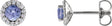 Platinum Natural Tanzanite Round 4-Prong Halo-Style Earrings