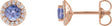 14K Gold Natural Blue Tanzanite Round 4-Prong Halo-Style Earrings