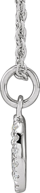 14K Gold Round Natural Diamond Peace Necklace - White Gold - view 2