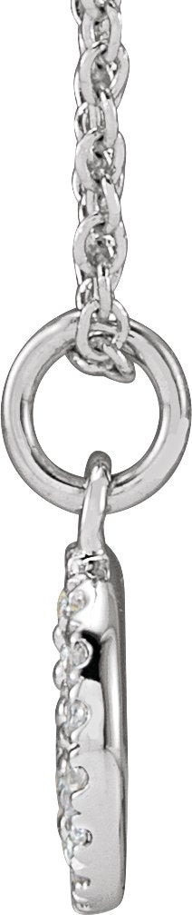 14K Gold Round Natural Diamond Peace Necklace - White Gold - view 2