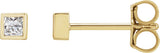 14K Gold Lab-Grown Diamond Square Bezel-Set Stud Earrings - Yellow Gold