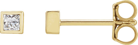 14K Gold Lab-Grown Diamond Square Bezel-Set Stud Earrings - Yellow Gold