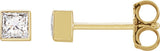 14K Gold Lab-Grown Diamond Square Bezel-Set Stud Earrings - Yellow Gold