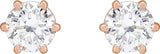 14K Gold Natural Diamond Round 6-Prong Stud Earrings - Rose Gold - view 2