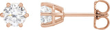 14K Gold Lab-Grown Diamond Round 6-Prong Stud Earrings - Rose Gold