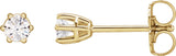 14K Gold Lab-Grown Diamond Round 6-Prong Stud Earrings - Yellow Gold