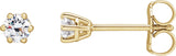 14K Gold Lab-Grown Diamond Round 6-Prong Stud Earrings - Yellow Gold