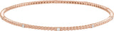 14K Gold Round Natural Diamond Accented Beaded Bangle Bracelet - Rose Gold