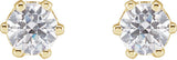 14K Gold White Cubic Zirconia Round 6-Prong Stud Earrings - Yellow Gold - view 2