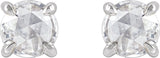 Platinum Lab-Grown Moissanite Round 4-Prong Claw Rose-Cut Stud Earrings - view 2