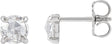 Platinum Lab-Grown Moissanite Round 4-Prong Claw Rose-Cut Stud Earrings