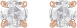 14K Gold Lab-Grown Moissanite Round 4-Prong Claw Rose-Cut Stud Earrings - view 2
