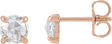 14K Gold Lab-Grown Moissanite Round 4-Prong Claw Rose-Cut Stud Earrings