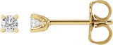 14K Gold Lab-Grown Diamond Round 4-Prong Stud Earrings - Yellow Gold