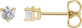 14K Gold Natural Diamond Round 3-Prong Stud Earrings - Yellow Gold