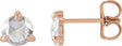 14K Gold Lab-Grown Moissanite Round 3-Prong Claw Rose-Cut Stud Earrings - Rose Gold