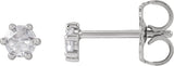 14K Gold Natural Diamond Round 6-Prong Rose-Cut Stud Earrings - White Gold