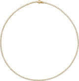 14K Gold Round Natural Diamond Line Necklace - Yellow Gold