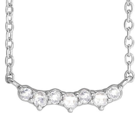 14K Gold Rose-Cut Scattered Necklace - White Gold