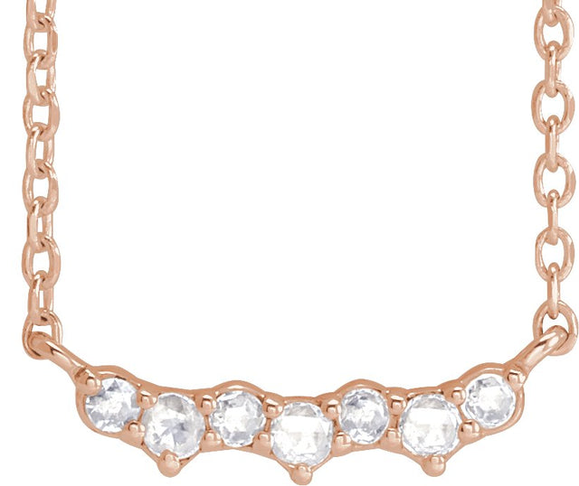 14K Gold Rose-Cut Scattered Necklace - Rose Gold