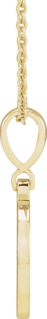 14K Gold Round Natural Blue Zircon Gigi Necklace or Pendant - Yellow Gold - view 2