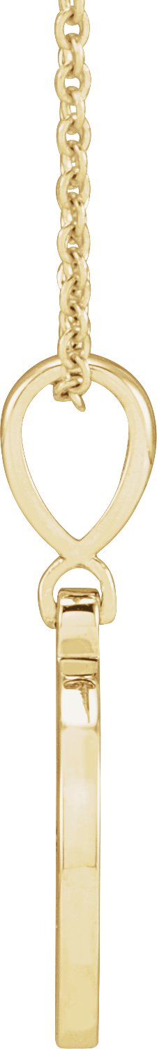 14K Gold Round Natural Pink Tourmaline Gigi Necklace or Pendant - Yellow Gold - view 2