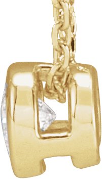 14K Gold Round Lab-Grown Diamond Solitaire Bezel-Set Necklace - Yellow Gold - view 2