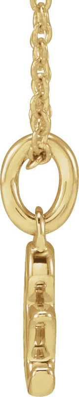 14K Gold Round Natural Diamond Ampersand Necklace - Yellow Gold - view 2