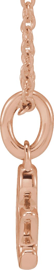 14K Gold Round Natural Diamond Ampersand Necklace - Rose Gold - view 2