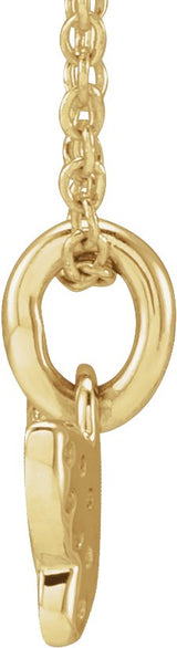 14K Gold Round Natural Diamond Youth Butterfly Necklace - Yellow Gold - view 2