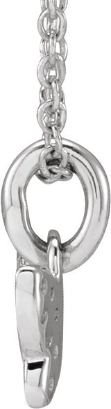 14K Gold Round Natural Diamond Youth Butterfly Necklace - White Gold - view 2