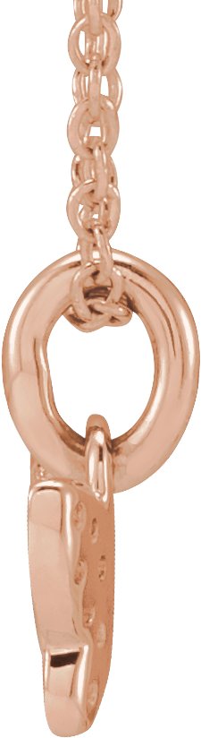 14K Gold Round Natural Diamond Youth Butterfly Necklace - Rose Gold - view 2