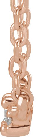 14K Gold Round Natural Diamond Accented Necklace - Rose Gold - view 2
