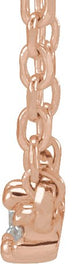 14K Gold Round Natural Diamond Accented Necklace - Rose Gold - view 2