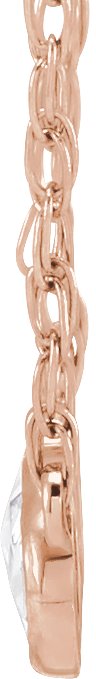 14K Gold Round Natural Diamond Rose-Cut Three-Stone Necklace - Rose Gold - view 2