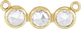 14K Gold Round Natural Diamond Rose-Cut Three-Stone Necklace - Yellow Gold