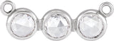 Platinum Round Natural Diamond Rose-Cut Three-Stone Necklace