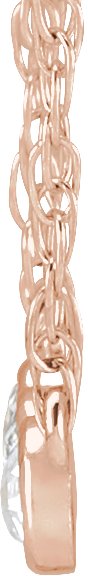 14K Gold Round Natural Diamond Rose-Cut Three-Stone Necklace - Rose Gold - view 2