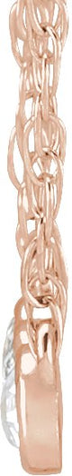 14K Gold Round Natural Diamond Rose-Cut Three-Stone Necklace - Rose Gold - view 2