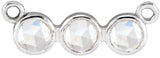 Platinum Round Natural Diamond Rose-Cut Three-Stone Necklace