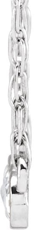 14K Gold Round Natural Diamond Rose-Cut Three-Stone Necklace - White Gold - view 2