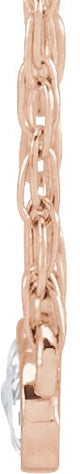 14K Gold Round Natural Diamond Rose-Cut Three-Stone Necklace - Rose Gold - view 2